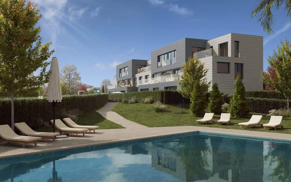 Residencial Moramonte | Piscina Exterior comunitaria | Obra nueva de Grupo Jamsa